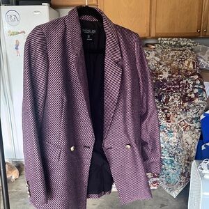 Purple and Black Striped Blazer